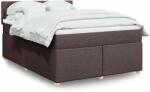 vidaXL sötétbarna szövet rugós ágy matraccal 140 x 190 cm (3286678)