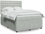 vidaXL világosszürke bársony rugós ágy matraccal 140x190 cm (3294646)