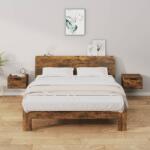 vidaXL 2 db füstös tölgy falra szerelhető éjjeliszekrény 34x30x20 cm (817088)