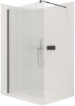 Cerano - Walk-in Onyx L/R zuhanyparaván - kerek támasz - fekete matt, barázdált üveg - 80x200 cm, CER-CER-8050BD314 (CER-CER-8050BD314)