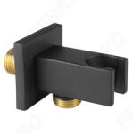 Ferro Fali zuhanycsatlakozó (G1/2) kézizuhany-tartóval, zuhanycsőhöz fekete PKN15BL (PKN15BL)