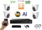 Monitorrs Security - AI IP Aktív dóm kamerarendszer 4 kamerával switchel 8 mpix - 6077K4B