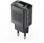 ACEFAST A90 hálózati töltő 1xUSB-A csatlakozással GaN QC 18W - fekete