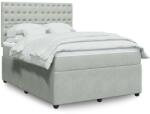 vidaXL világosszürke bársony rugós ágy matraccal 140x190 cm (3294646) - pepita