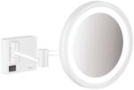 Hansgrohe AddStoris - Oglindă cosmetică de perete cu iluminare LED, alb mat 41790700 (41790700)