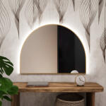 Baltica Design Tiny Border Semi Round oglindă 130x85 cm cu iluminare auriu 5904107927718 (5904107927718)