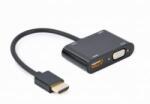 Gembird Cablexpert HDMI apa - HDMI anya + VGA anya adapter (A-HDMIM-HDMIFVGAF-01) (A-HDMIM-HDMIFVGAF-01)