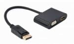 Gembird Cablexpert Display port apa - HDMI anya + VGA anya adapter (A-DPM-HDMIFVGAF-01)