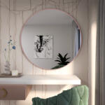 Baltica Design Tiny Border Round oglindă 90x90 cm rotund roz 5904107930381 (5904107930381)