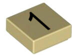 LEGO® Placă netedă 1x1 cifra 1 (cifra-1-t)