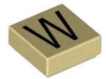 LEGO® Placă netedă 1x1 litera W (litera-w-t)