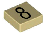 LEGO® Placă netedă 1x1 cifra 8 (cifra-8-t)