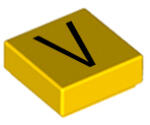 LEGO® Placă netedă 1 x 1 litera V (litera-v-g)