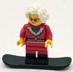 LEGO® Minifigurină Doamna Crăciuniţă pe snowboard (60381-22)