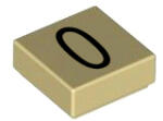 LEGO® Placă netedă 1x1 cifra 0 (cifra-0-t)
