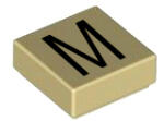 LEGO® Placă netedă 1x1 litera M (litera-m-t)