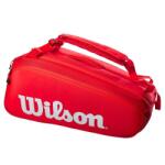 Wilson Super Tour 9 Pack Red tenisztáska fehér|vörös