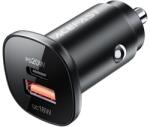 ACEFAST B1b Acefast B1 autós töltő USB-A + Type-C, PD38W, fekete (B1b)