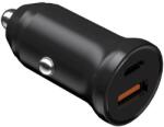 DEVIA EA442 Devia autós töltő USB-A + USB Type-C aljzat, PD30W, QC3, fekete (EA442)