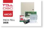 DSC PC1616 központ fém dobozban, táppal, PK5516 LED kezelővel, Compact GSM II-vel (PACK-TELL-1616)