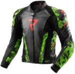Rebelhorn Geacă din piele pentru motocicletă Rebelhorn Veloce negru-verde camo-roșu fluo (PRBRH-LJ-VELOCE_78)