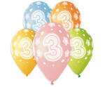 Godan Happy Birthday 3 Star léggömb, lufi 5 db-os 13 inch (33 cm) MLG321944 (MLG321944)
