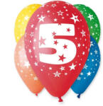 Godan Happy Birthday 5 Star léggömb, lufi 5 db-os 12 inch (30cm) MLG301502 (MLG301502)