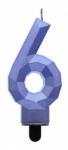 Godan Diamond Blue Metallic, Kék számgyertya, tortagyertya 6-os MLG162912 (MLG162912)