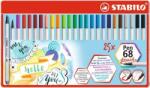 STABILO Ecsetirón készlet, fém doboz, STABILO Pen 68 brush, 19 különböző szín - oneclick