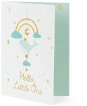 Partydeco Képeslap függő dekorral, Hello Little One, Kék (LUFI769135)