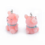  Rózsaszín Műgyanta Medve Maci Medál 27x17mm