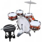 Kruzzel Set 5 tobe pentru copii, cimbal inclus, doua bete si scaun, 57x40x50 cm Instrument muzical de jucarie