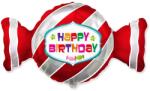 GoDan Balon din folie - Happy Birthday bomboană roșie 60 cm