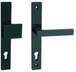  Salvo fekete egybecímkés fekete kilincs cilindervédővel , fix gombbal , Balos , 90 , Cilinderlyukas , Fekete , Egybe cimkés