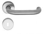  Rondo Pro inox rozettás belső kilincs , fix gombbal , Balos , Cilinderlyukas , Inox , Rozettás