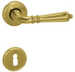  Valentina réz rozettás kilincs , fix gombbal , Balos , Cilinderlyukas , Réz , Rozettás