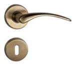  Golf súrolt bronz rozettás kilincs, fix gombbal , 90 , Cilinderlyukas , Súrolt bronz , Rozettás