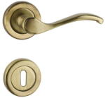 Toledo antikolt rozettás kilincs , kilinccsel , Balos , Cilinderlyukas , Súrolt bronz , Rozettás