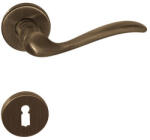  Tolosa súrolt bronz rozettás kilincs , fix gombbal , Balos , Cilinderlyukas , Súrolt bronz , Rozettás