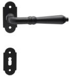  Valentina kovácsoltvas jellegű rozettás fekete kilincs , kilinccsel , Balos , Cilinderlyukas , Fekete , Rozettás