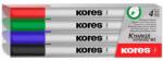 Kores Tábla- és flipchart marker készlet, 1-3 mm kúpos, KORES "K-Marker", 4 különböző szín (22840) - nyomtassingyen
