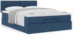 vidaXL Ottomán ágy matraccal kék 140x190 cm szövet (3311379)