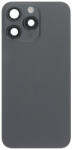  Apple iPhone 15 Pro Max akkufedél (hátlap) kamera lencsével, mágneses gyűrűvel és vaku flex kábellel, Fekete, Black Titanuim (utángyártott)