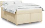 vidaXL krémszínű szövet rugós ágy matraccal 140 x 190 cm (3288987)