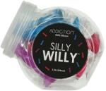 Addiction Silly Willy - tapadókorong szilikon dildó - 12 db (színes) - vagyaim