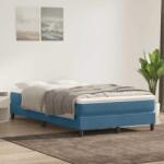 vidaXL sötétkék bársony rugós ágy matraccal 120x210 cm (3315919)