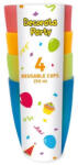  Színes Party műanyag pohár 4 db-os szett 250 ml