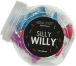 Addiction Silly Willy - tapadókorong szilikon dildó - 12 db (színes) (50036010000)