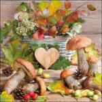 Ambiente Wooden Heart papírszalvéta 33x33cm, 20db-os