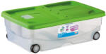  STEFANPLAST MARIO BOX - Műanyag tárolódoboz fedéllel és kerekekkel - ZÖLD - 60 x 40 x 18 cm